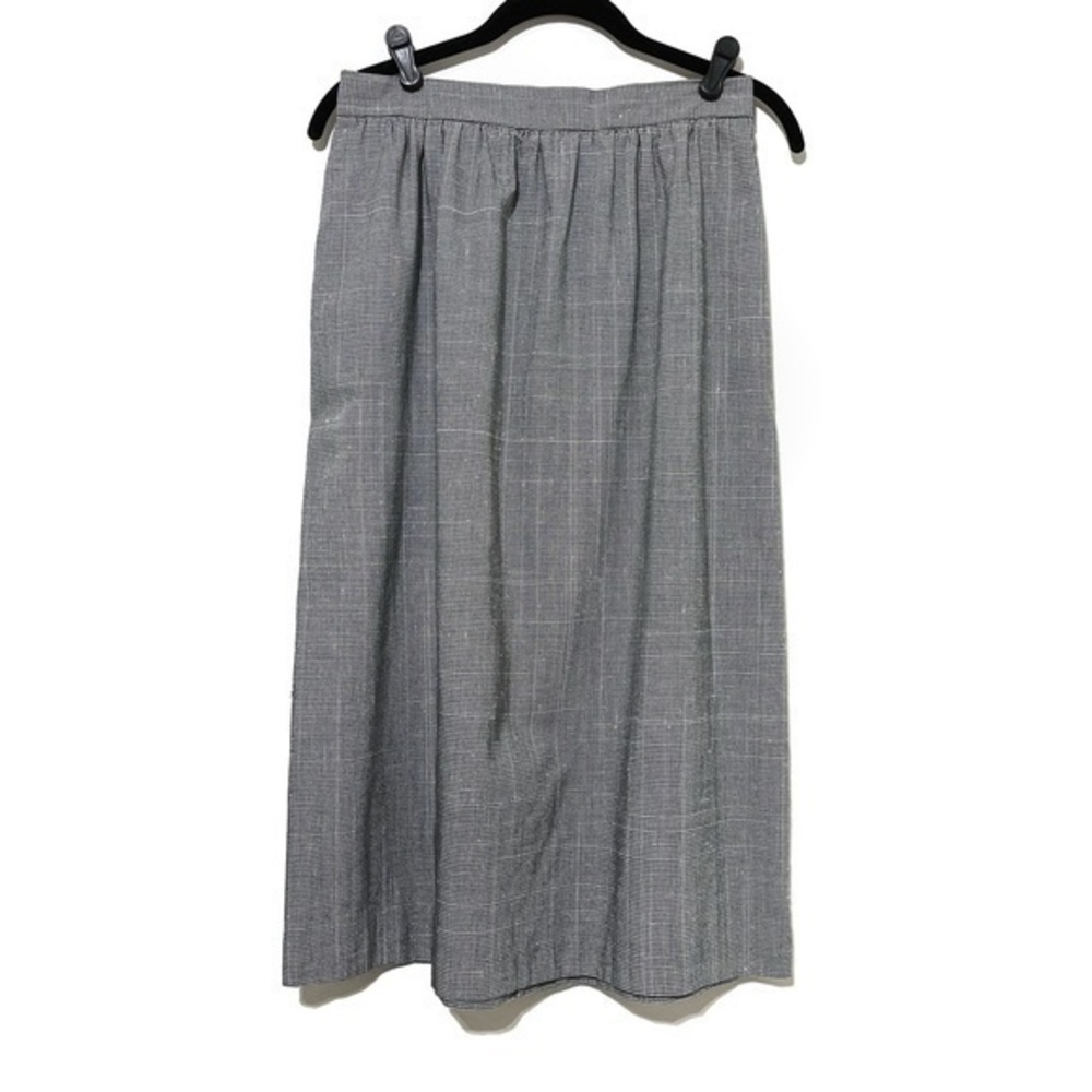 Vintage Black White Mini Houndstooth Print High Waist Midi Skirt Sz 12 Fits a 4